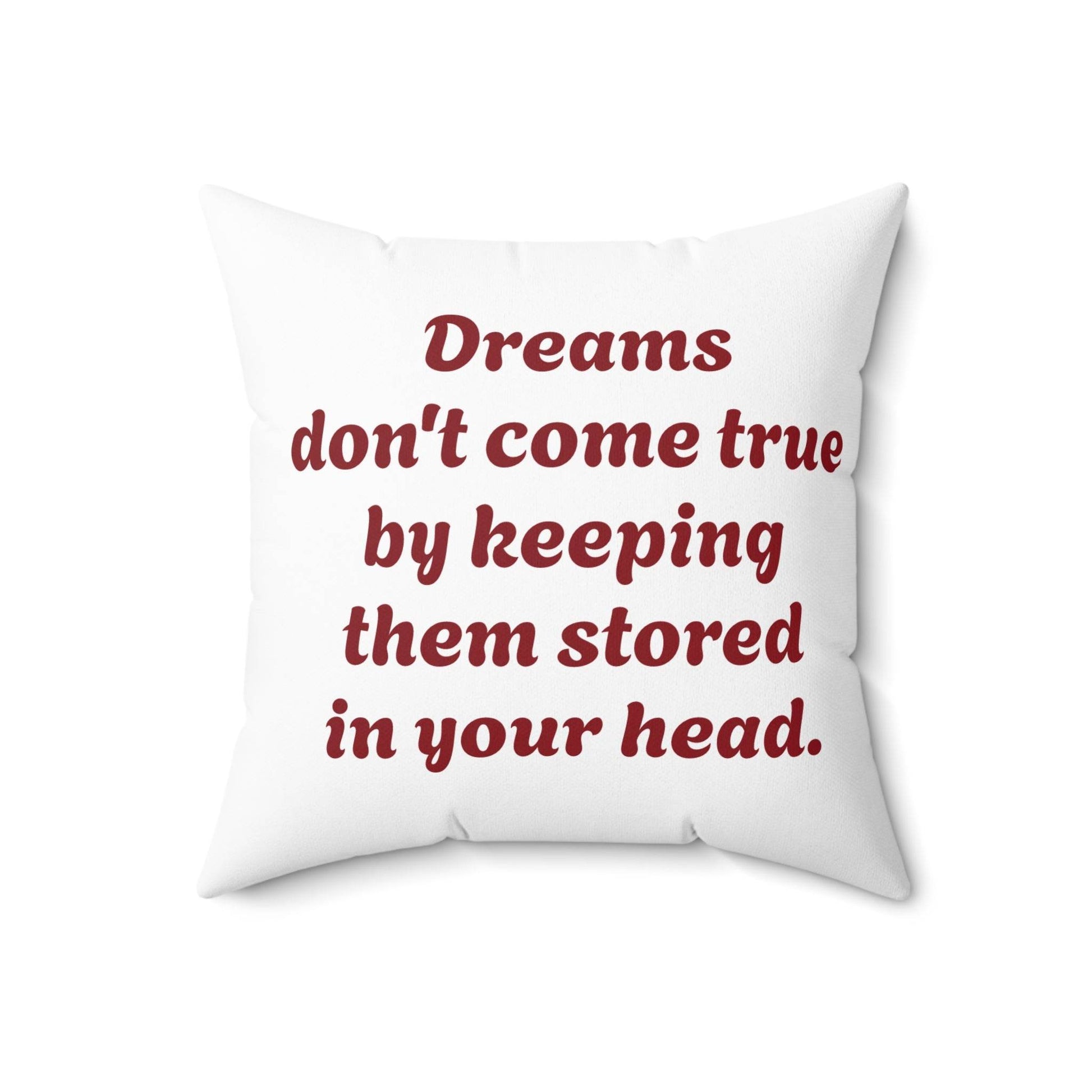 Inspirational Dreamer Square Pillow - Perfect for Book Lovers & Cozy Home Decor - The Dreamer's Bookshop.