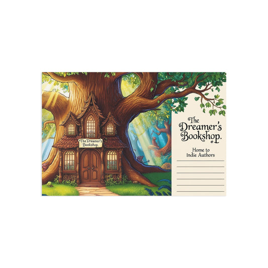The Dreamer's Bookshop "Tree and Books" Art Print Card - The Dreamer's Bookshop.