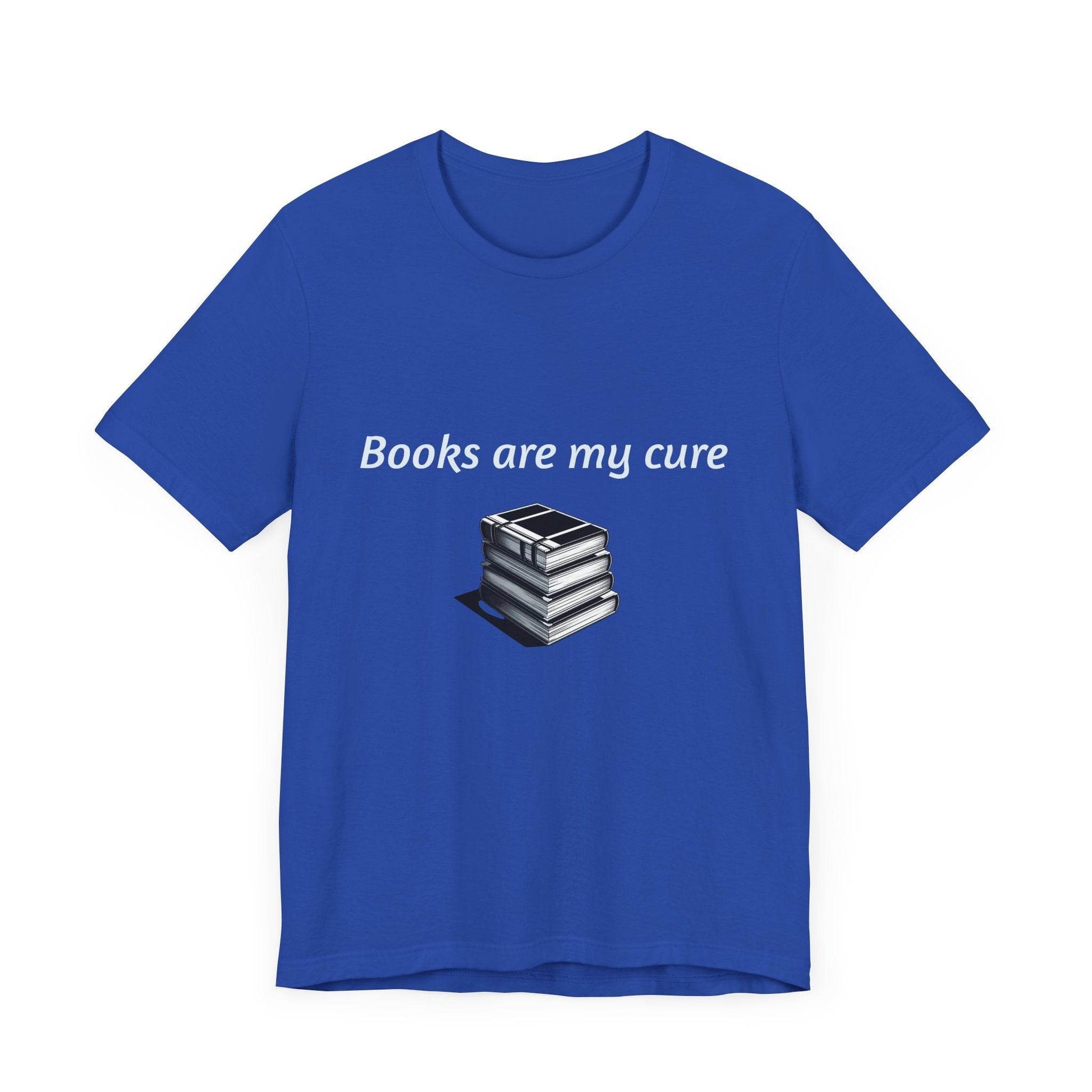 Inspirational Unisex Short Sleeve Tee - Books are my cure - The Dreamer's Bookshop.