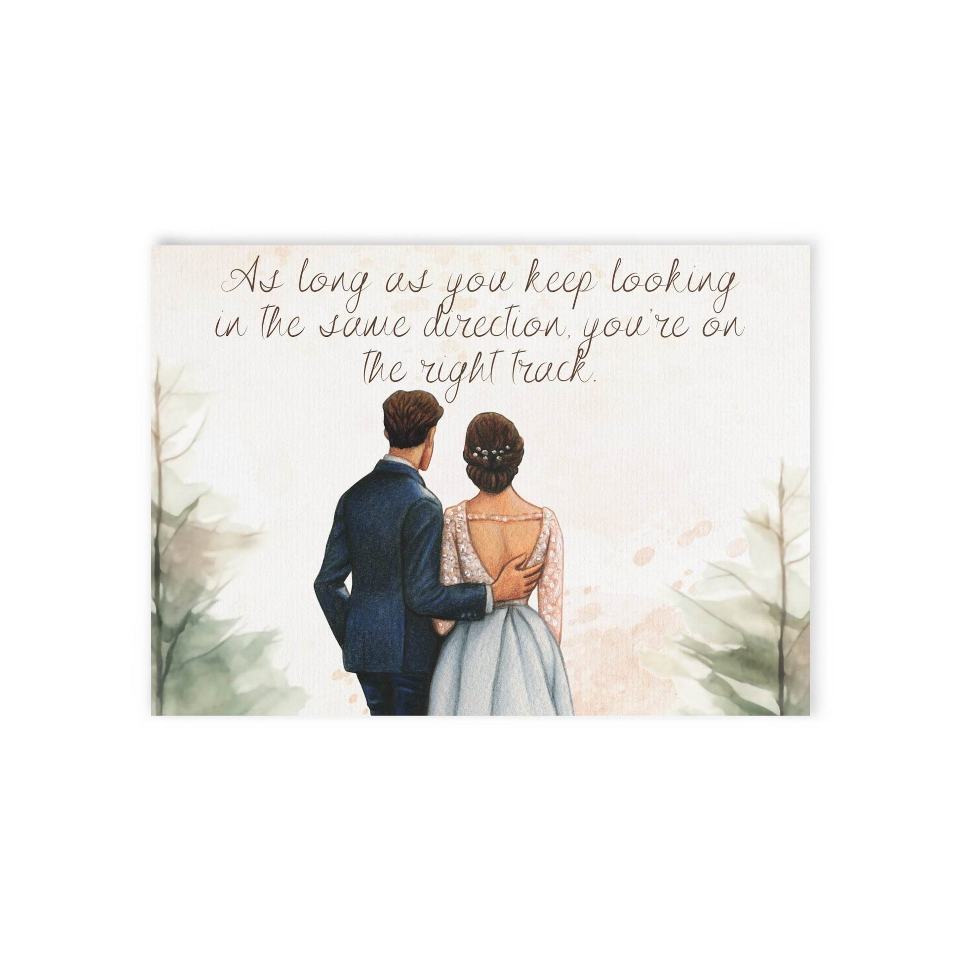 The Dreamer's Bookshop Cute "Right Track" Wedding Card - The Dreamer's Bookshop.