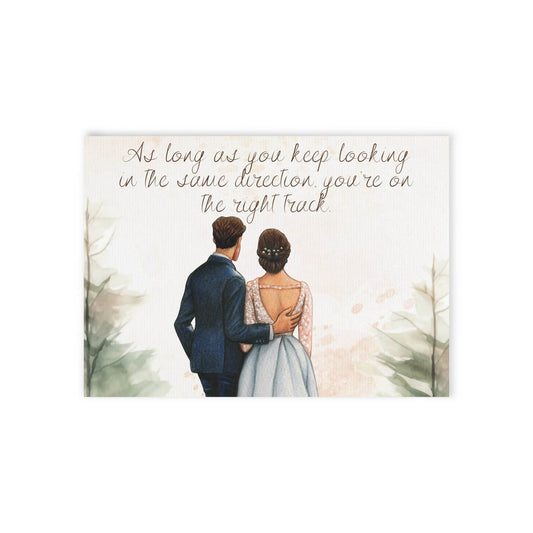 The Dreamer's Bookshop Cute "Right Track" Wedding Card - The Dreamer's Bookshop.