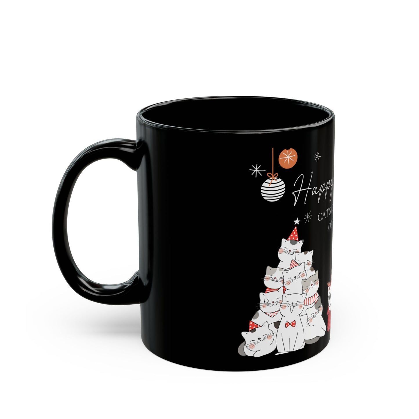 Cat's Christmas Black Mug (11oz, 15oz)