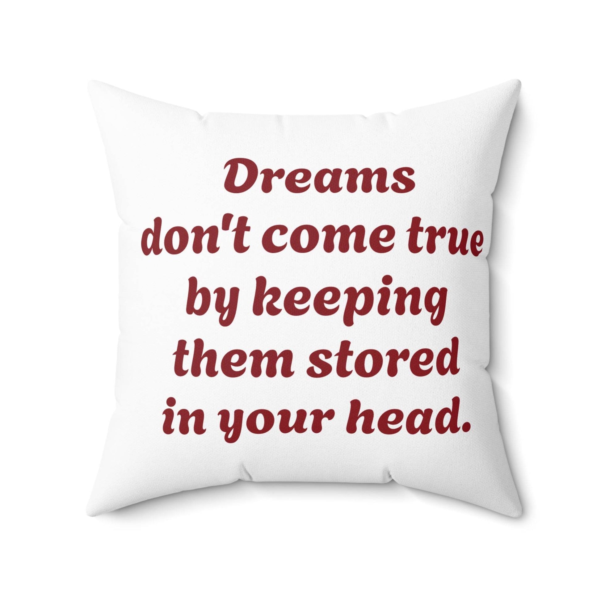 Inspirational Dreamer Square Pillow - Perfect for Book Lovers & Cozy Home Decor - The Dreamer's Bookshop.
