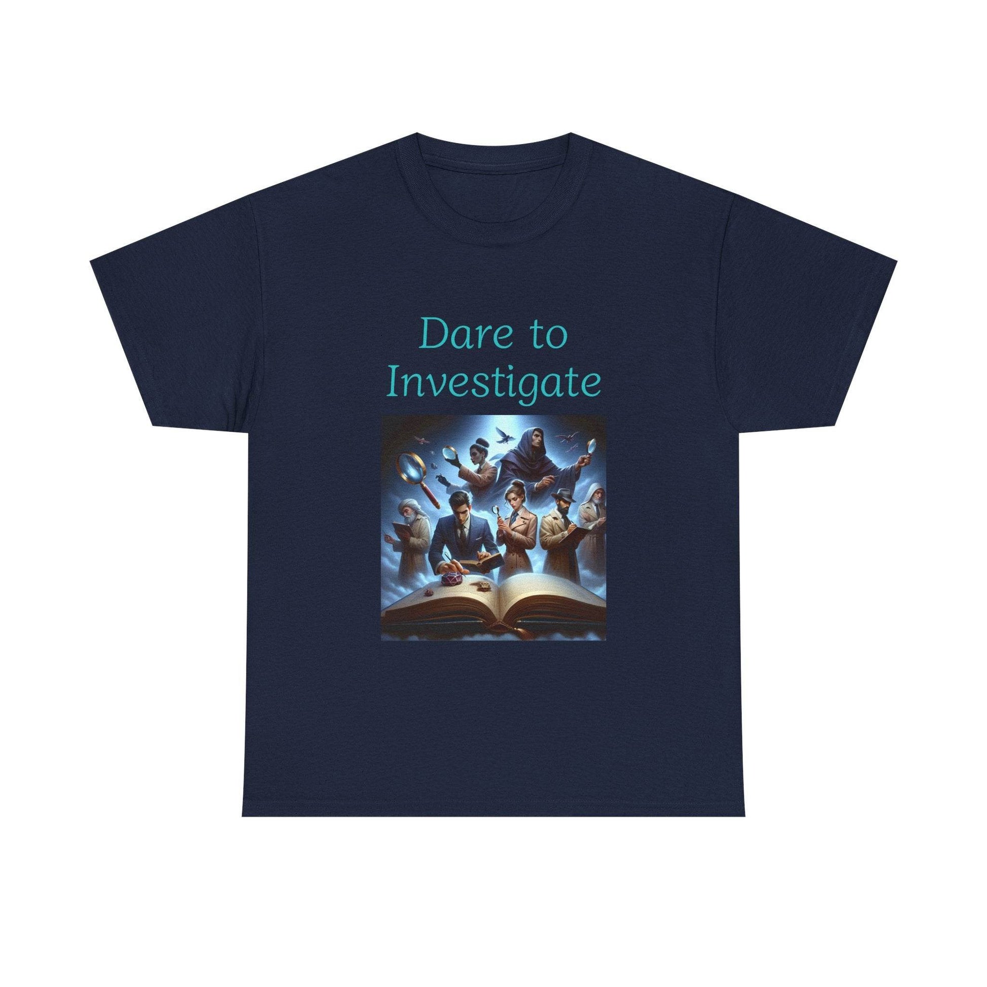 Investigate - Unisex Heavy Cotton Tee - Crime/Mystery Books - The Dreamer's Bookshop.