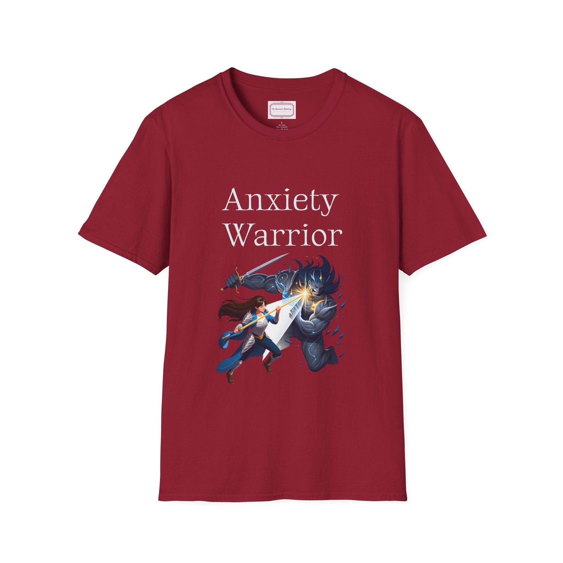 Anxiety Warrior Unisex Softstyle T-Shirt - Embrace Your Battles - The Dreamer's Bookshop.
