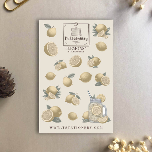 T's Stationery - Stickervel „Lemons” - The Dreamer's Bookshop.