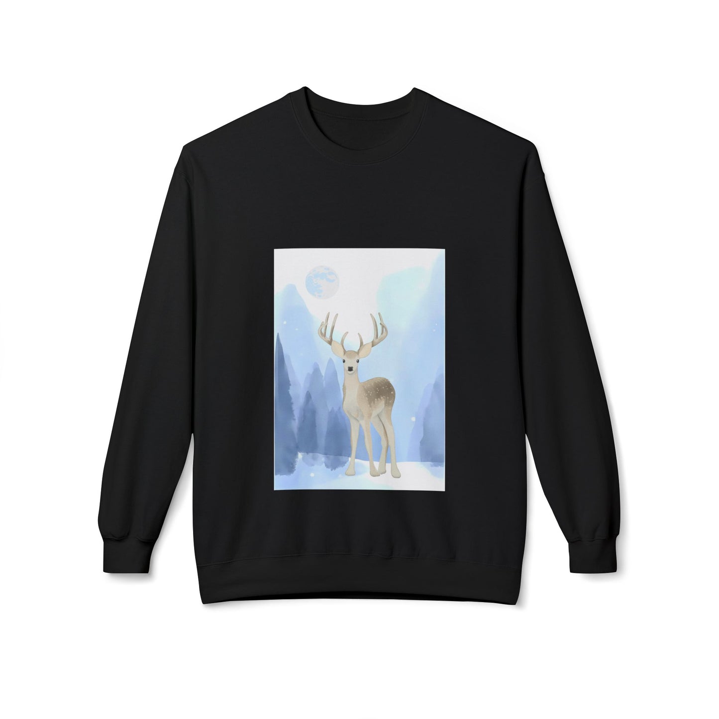 Winter Deer Unisex Fleece Crewneck Sweatshirt - Ideal Gift Cozy Days