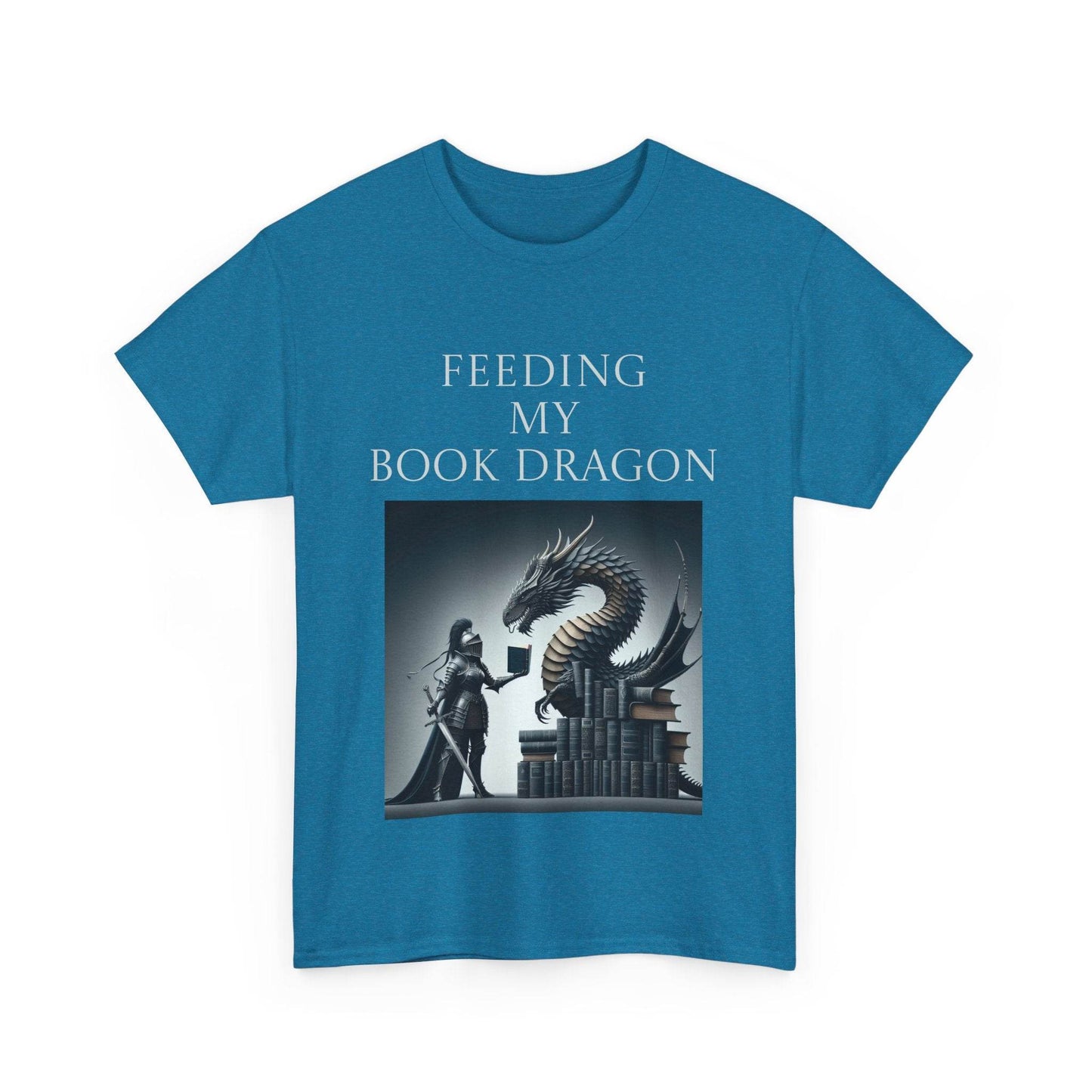 Book Dragon - Unisex Heavy Cotton Tee - Creative Writer's Apparel - The Dreamer's Bookshop.