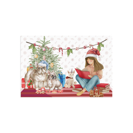 The Dreamer's Bookshop "Festive Pugs" Christmas Card