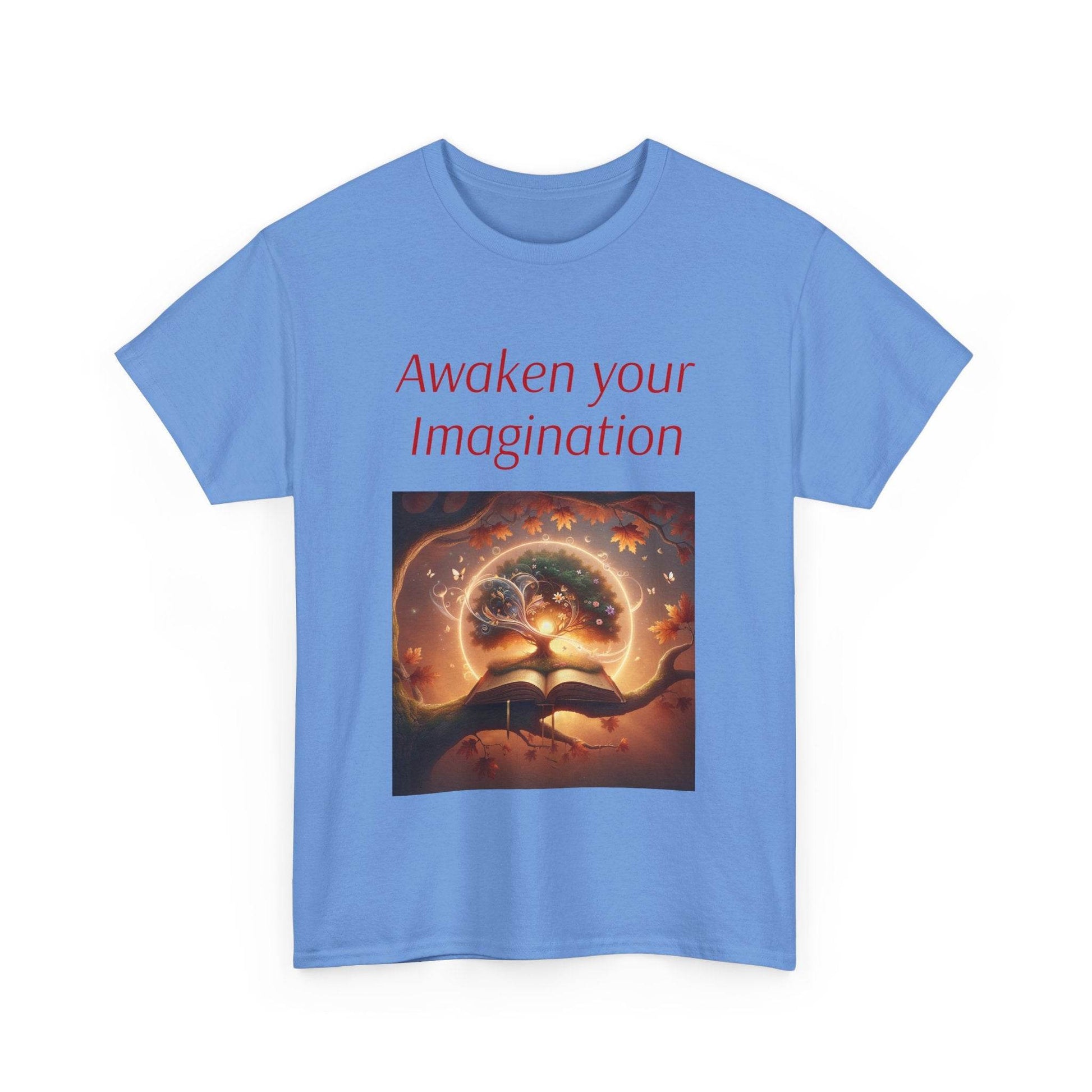 Awaken Your Imagination Unisex Heavy Cotton Tee - Inspiring Art Shirt - The Dreamer's Bookshop.