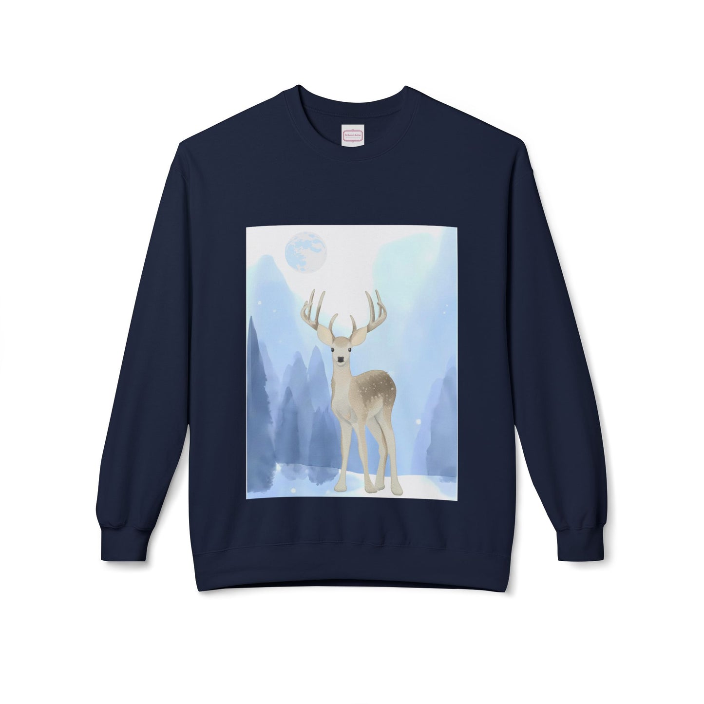 Winter Deer - Unisex Fleece Crewneck Sweatshirt