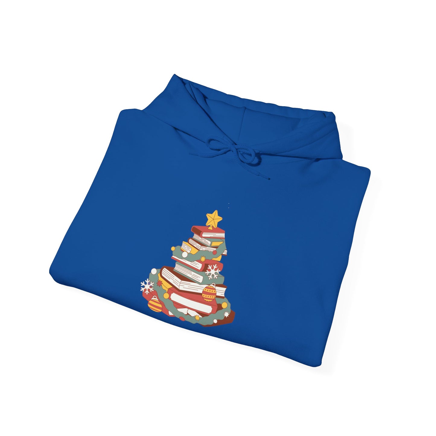 Christmas Book Tree Unisex Hooded Sweatshirt - Cozy Literary Apparel