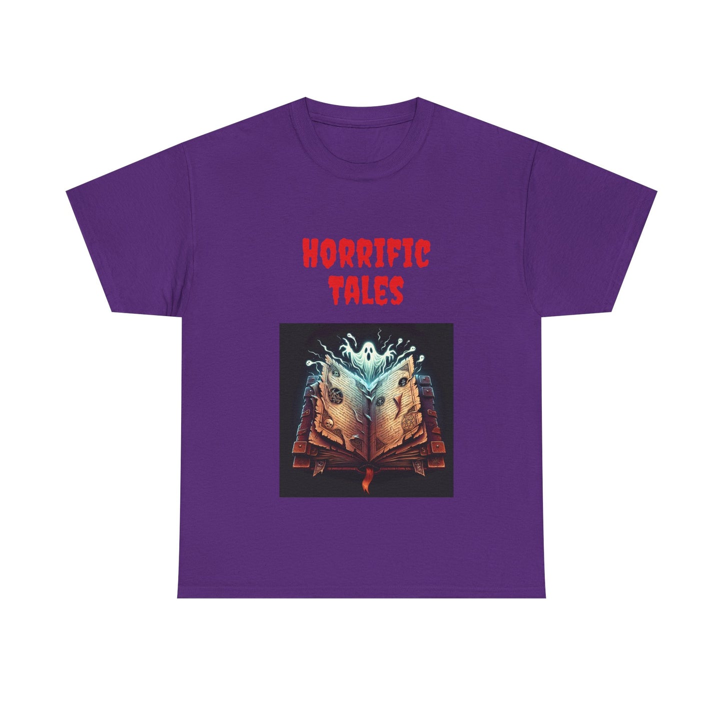 Book Lover's Unisex Heavy Cotton Tee - "Horrific Tales" - The Dreamer's Bookshop.