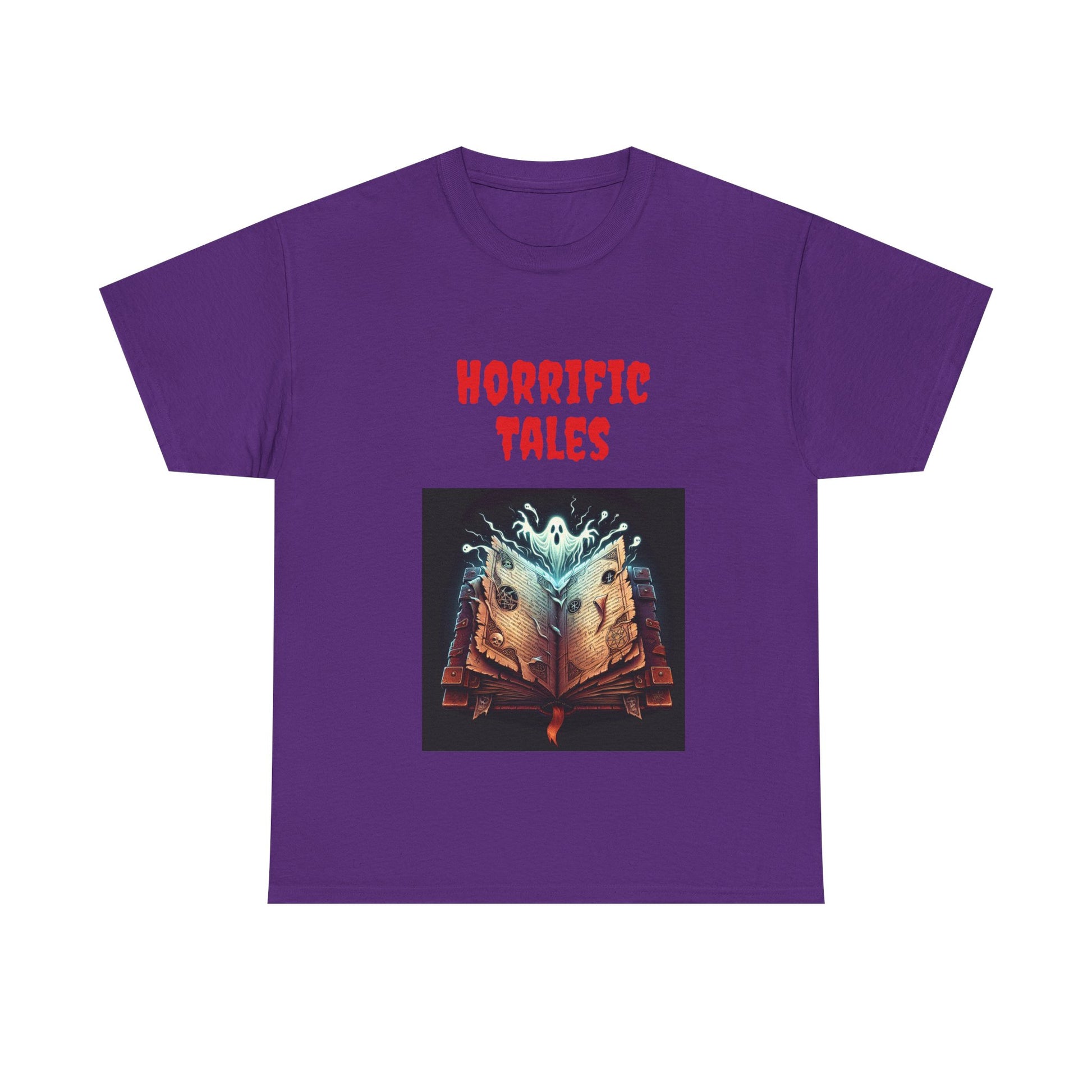 Book Lover's Unisex Heavy Cotton Tee - "Horrific Tales" - The Dreamer's Bookshop.