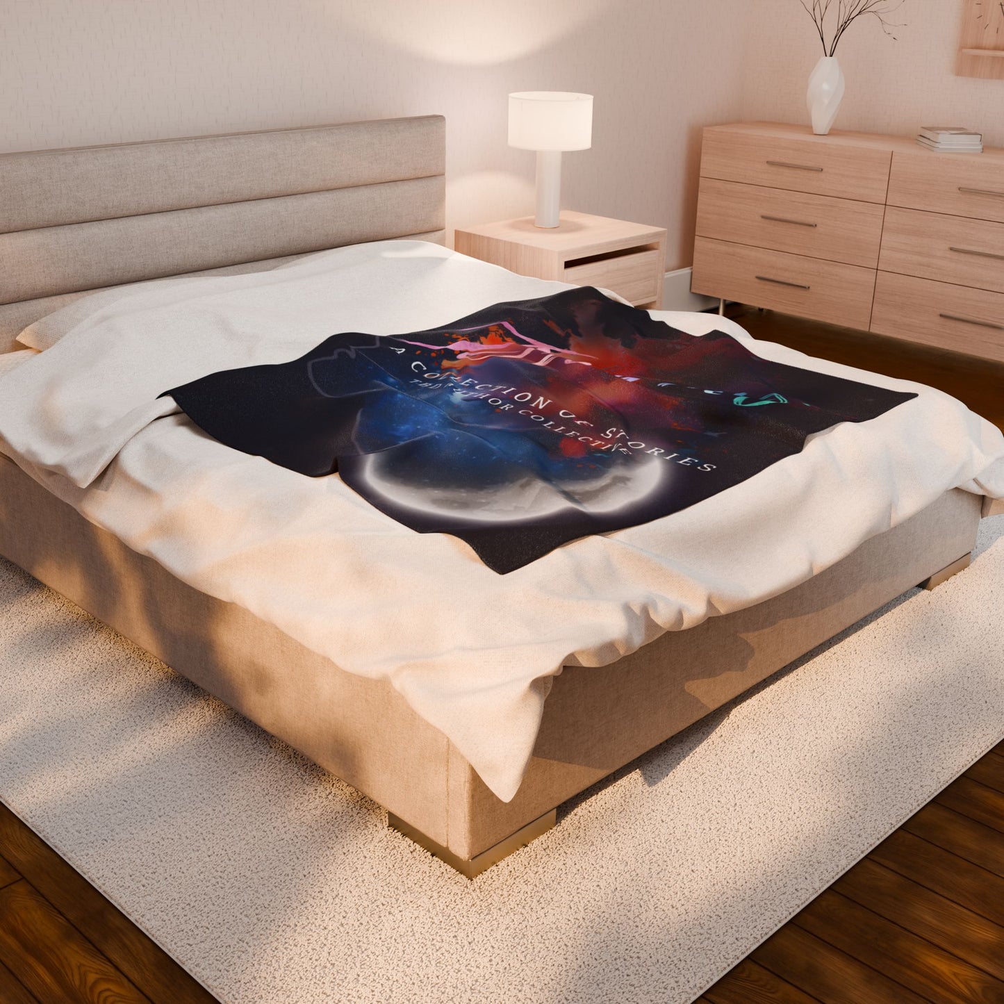 Cozy Velveteen Plush Blanket - "Dreams"- Perfect for Book Lovers and Cozy Nights