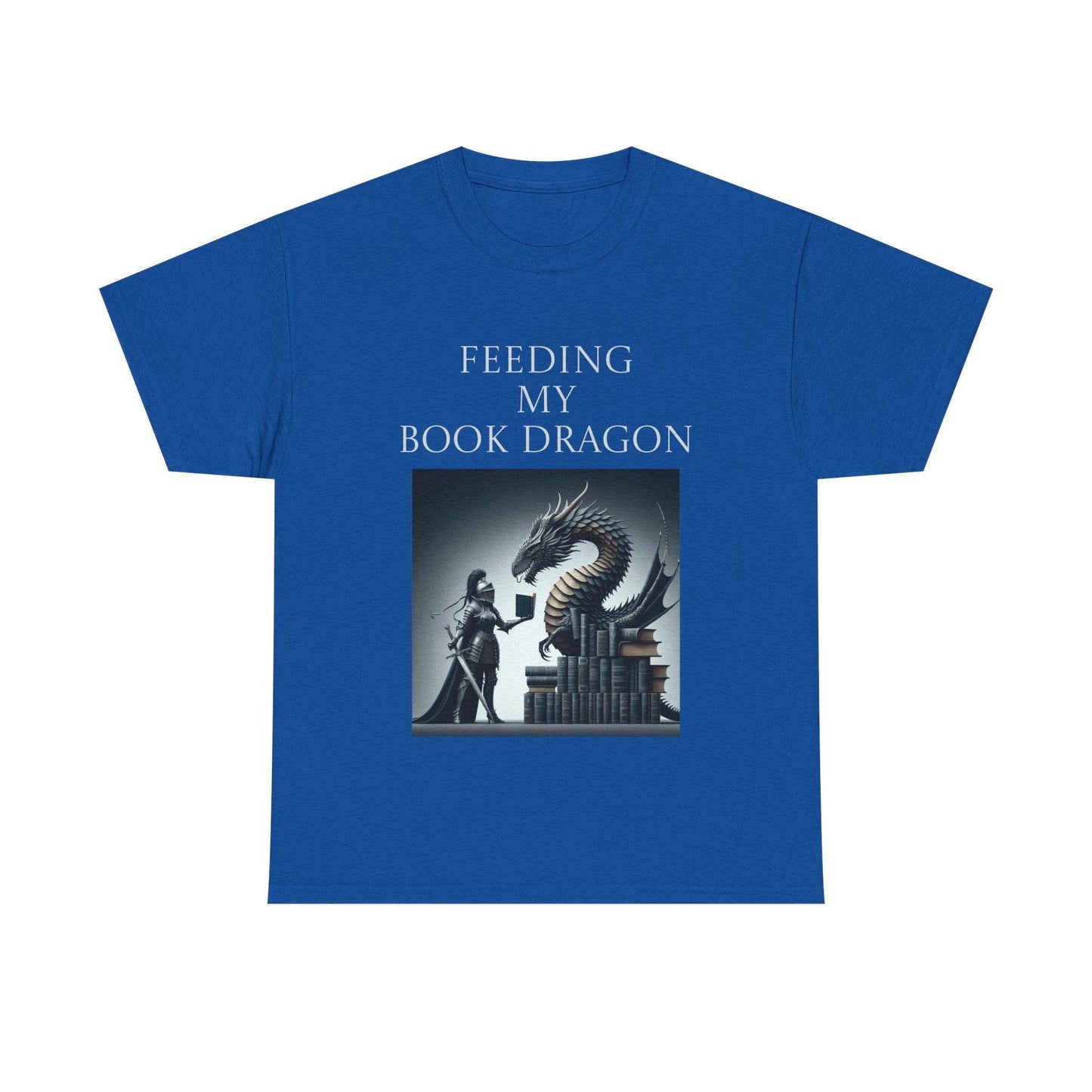 Book Dragon - Unisex Heavy Cotton Tee - Creative Writer's Apparel - The Dreamer's Bookshop.
