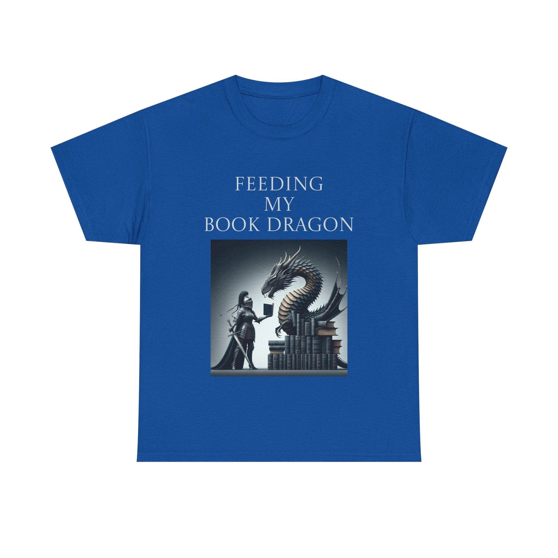 Book Dragon - Unisex Heavy Cotton Tee - Creative Writer's Apparel - The Dreamer's Bookshop.
