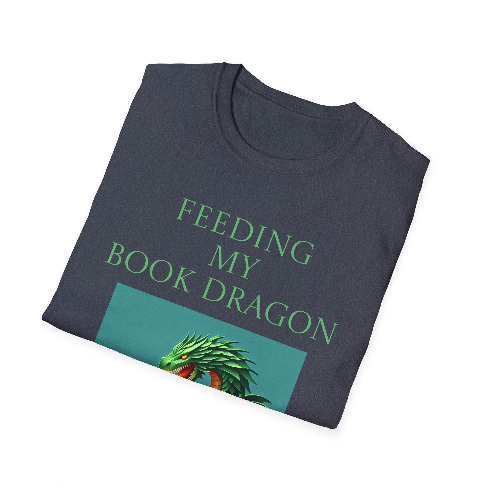 Unisex Softstyle T-Shirt - 'Book Dragon' - The Dreamer's Bookshop.
