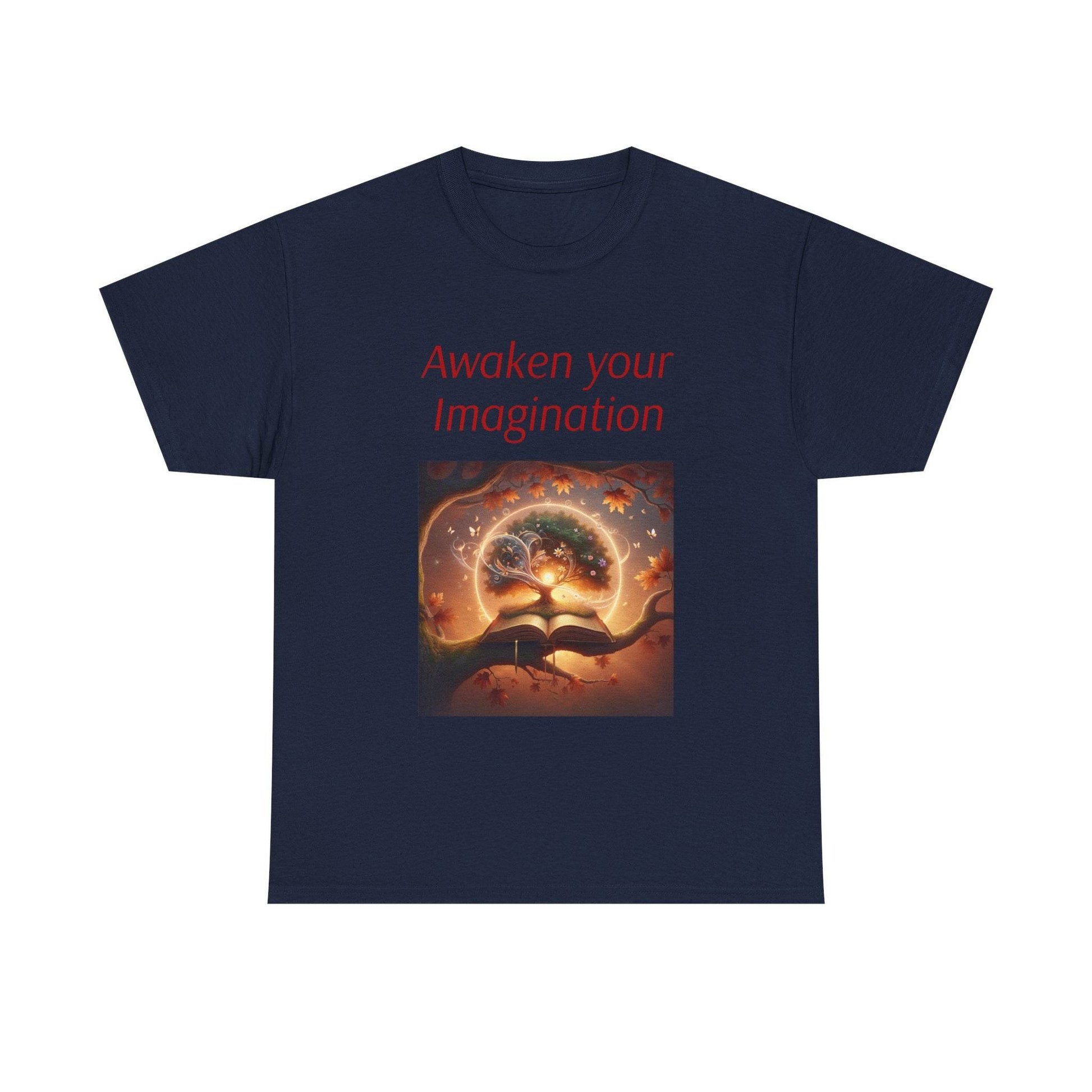 Awaken Your Imagination Unisex Heavy Cotton Tee - Inspiring Art Shirt - The Dreamer's Bookshop.