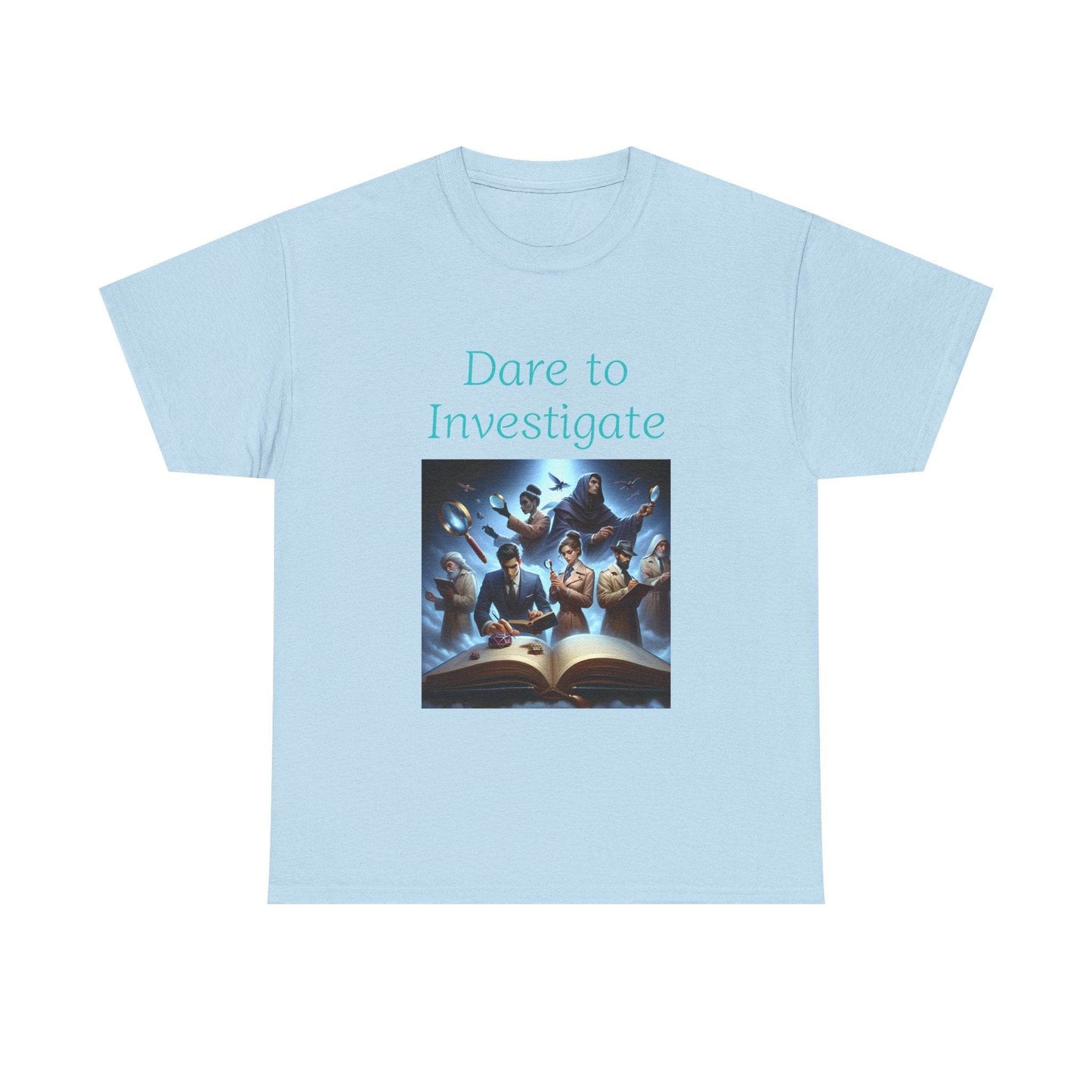 Investigate - Unisex Heavy Cotton Tee - Crime/Mystery Books - The Dreamer's Bookshop.