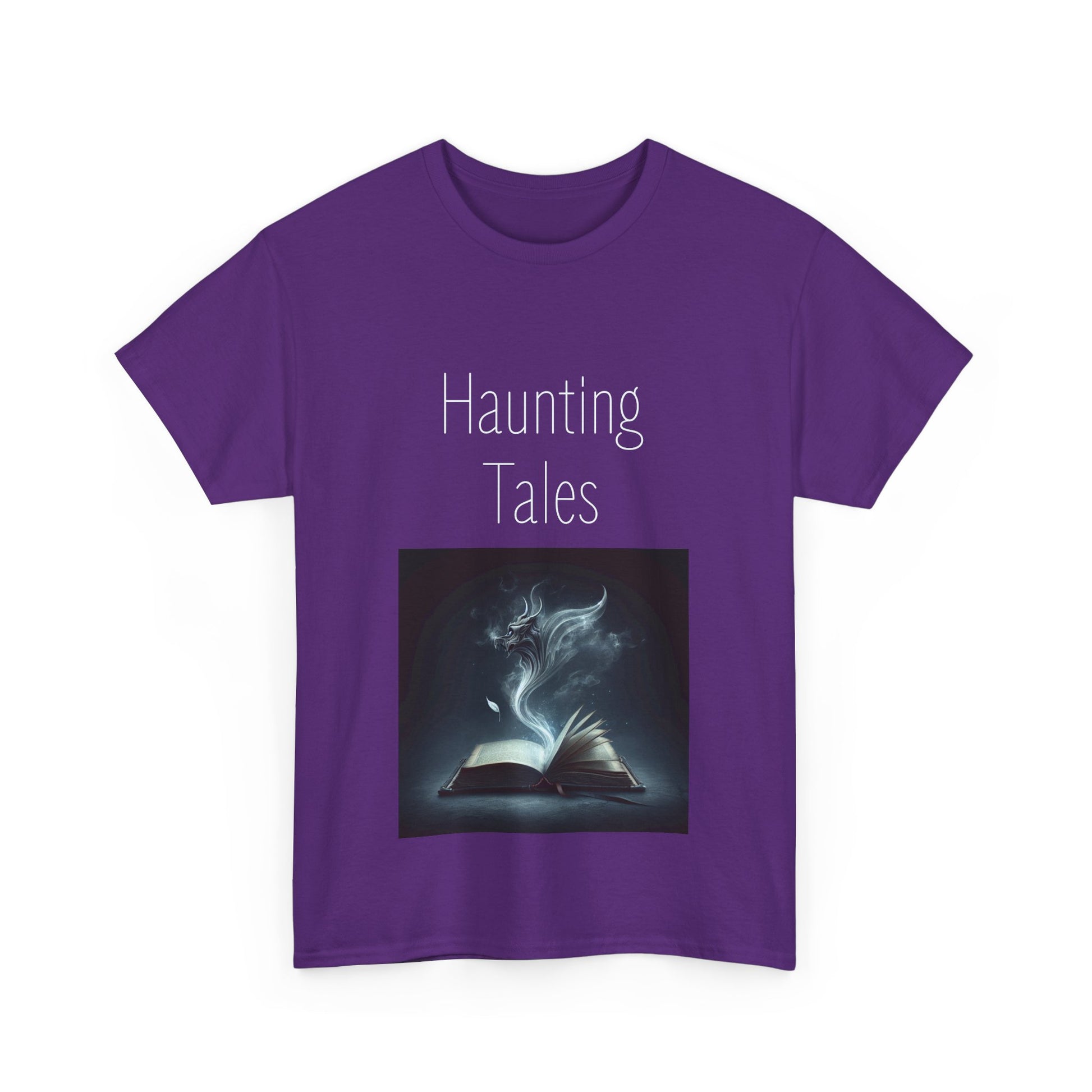 Book Lover's Unisex Heavy Cotton Tee - "Haunting Tales" - The Dreamer's Bookshop.