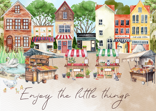 The Dreamer's Bookshop "Small Market" Enjoy Little Things Card - The Dreamer's Bookshop.