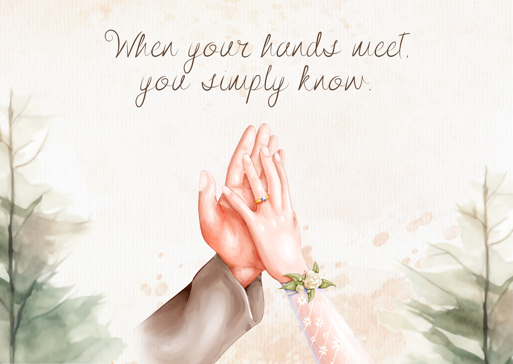 The Dreamer's Bookshop "Your Hands" Wedding Card - The Dreamer's Bookshop.