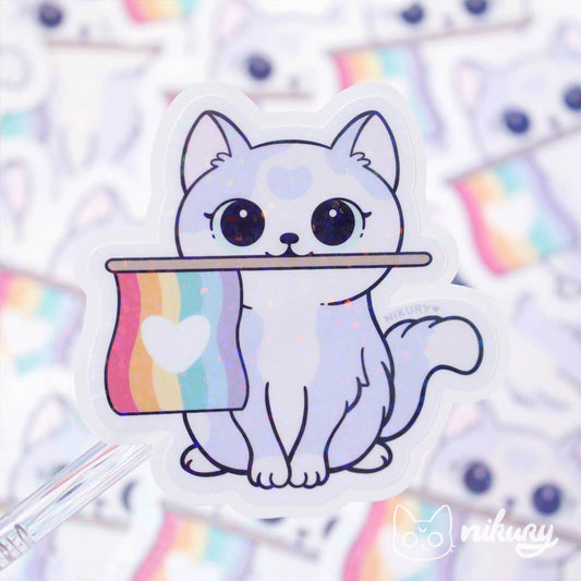 Nikury - Purride kattenstickers met glitter - The Dreamer's Bookshop.