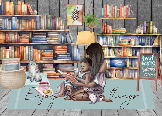 The Dreamer's Bookshop "Mom Reading" Enjoy Little Things Card - The Dreamer's Bookshop.