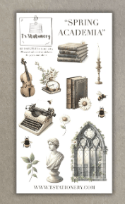 T's Stationery - Spring Academia - Sticker Sheet - The Dreamer's Bookshop.