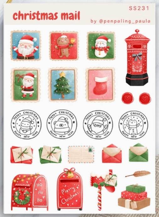 Penpaling Paula - Kerstpost - Stickervel - The Dreamer's Bookshop.