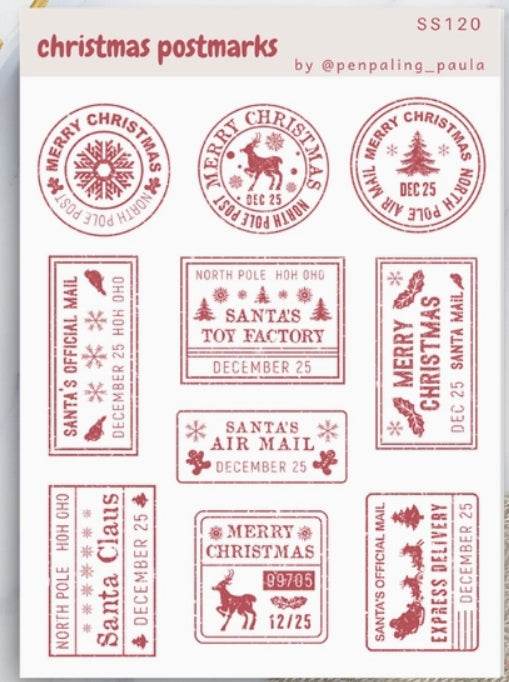 Penpaling Paula - Kerststempels - Stickervel - The Dreamer's Bookshop.