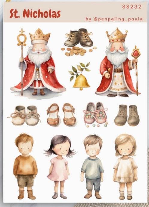 Penpaling Paula - Sinterklaas - Stickervel - The Dreamer's Bookshop.