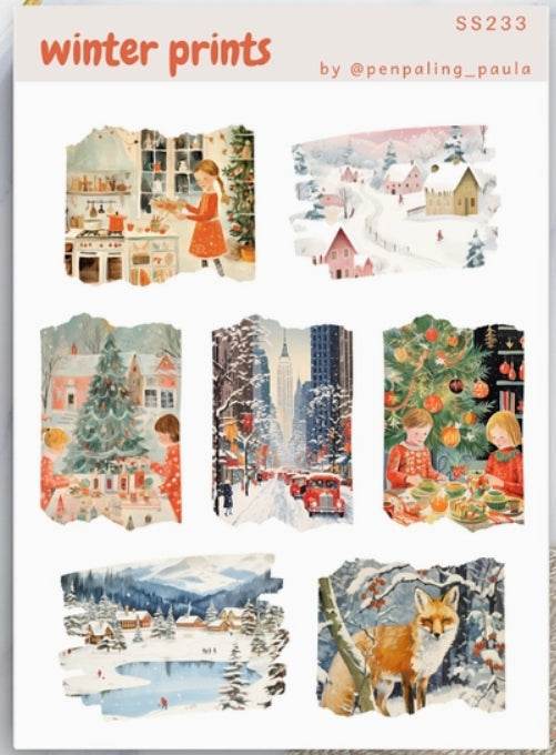 Penpaling Paula - Winterprints - Stickervel - The Dreamer's Bookshop.