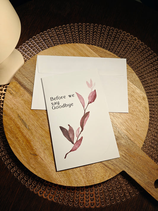 The Dreamer's Bookshop "Before we say Goodbye" Sympathy Card - The Dreamer's Bookshop.