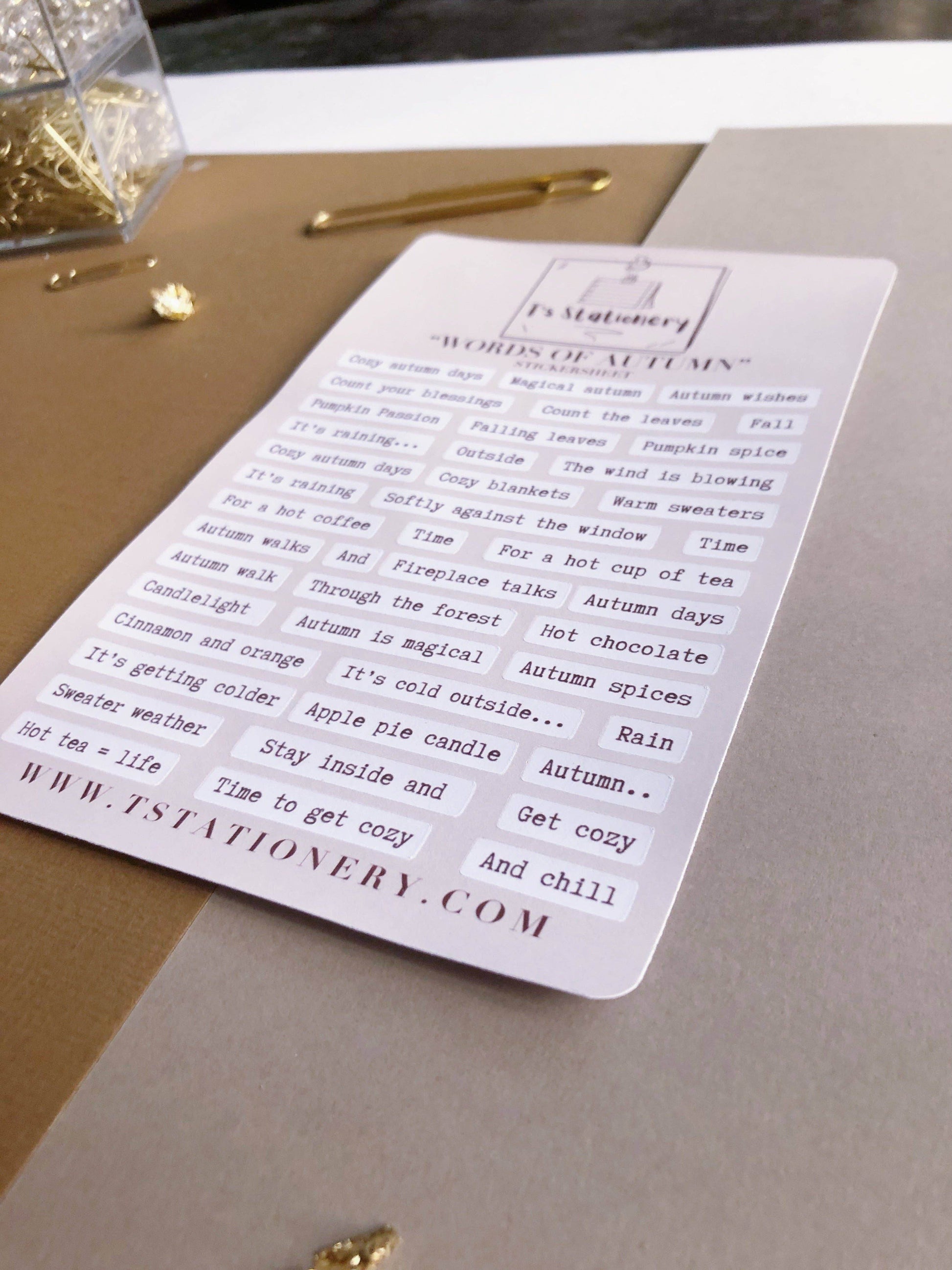 T's Stationery - „Woorden van de herfst” - The Dreamer's Bookshop.