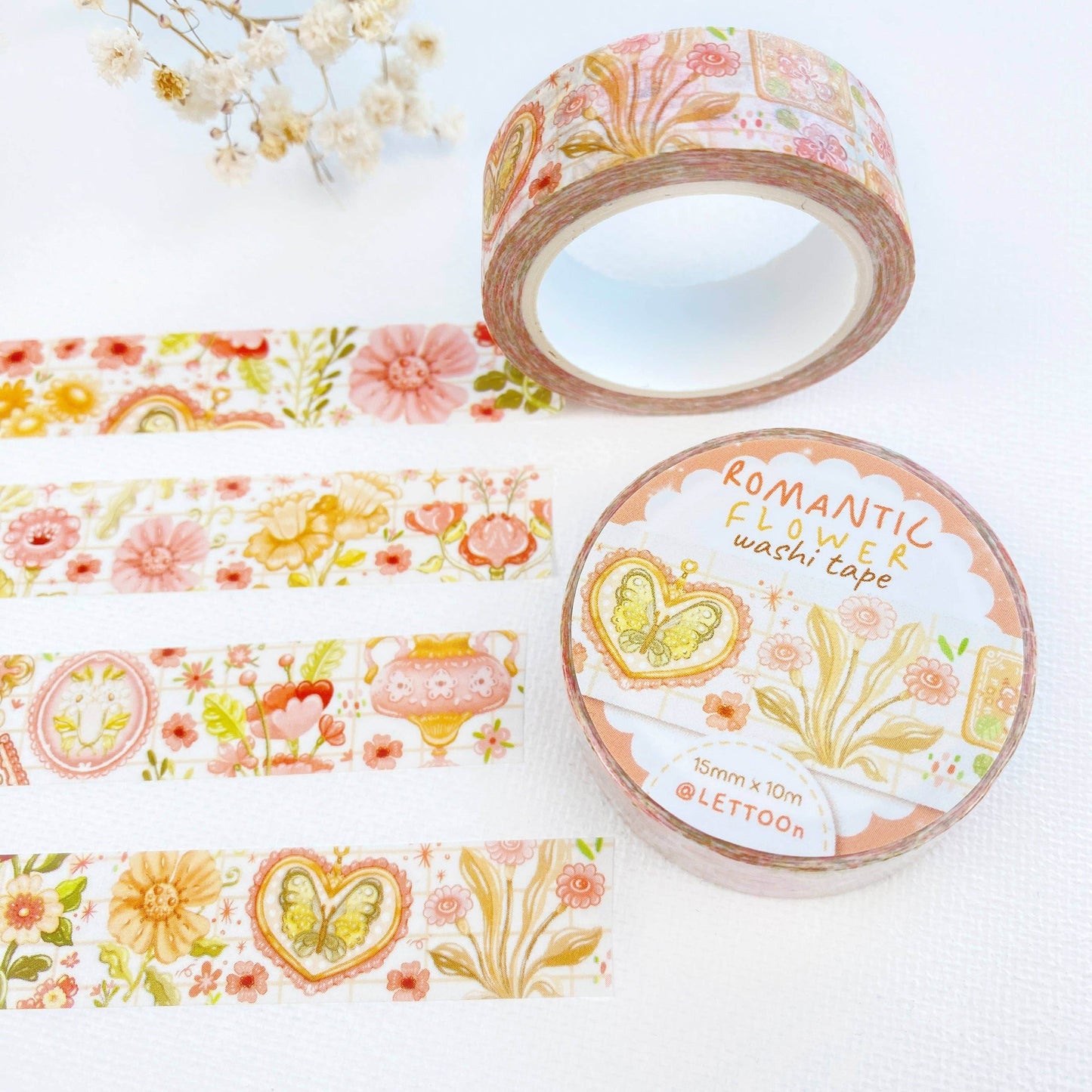 LETTOOn - Washi-tape - Romantische bloem - The Dreamer's Bookshop.