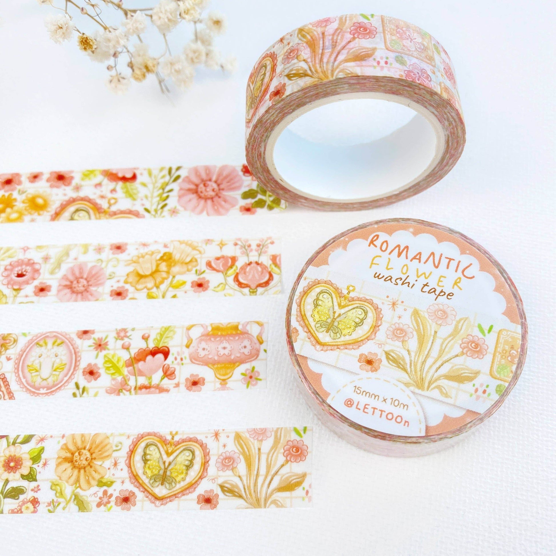 LETTOOn - Washi-tape - Romantische bloem - The Dreamer's Bookshop.