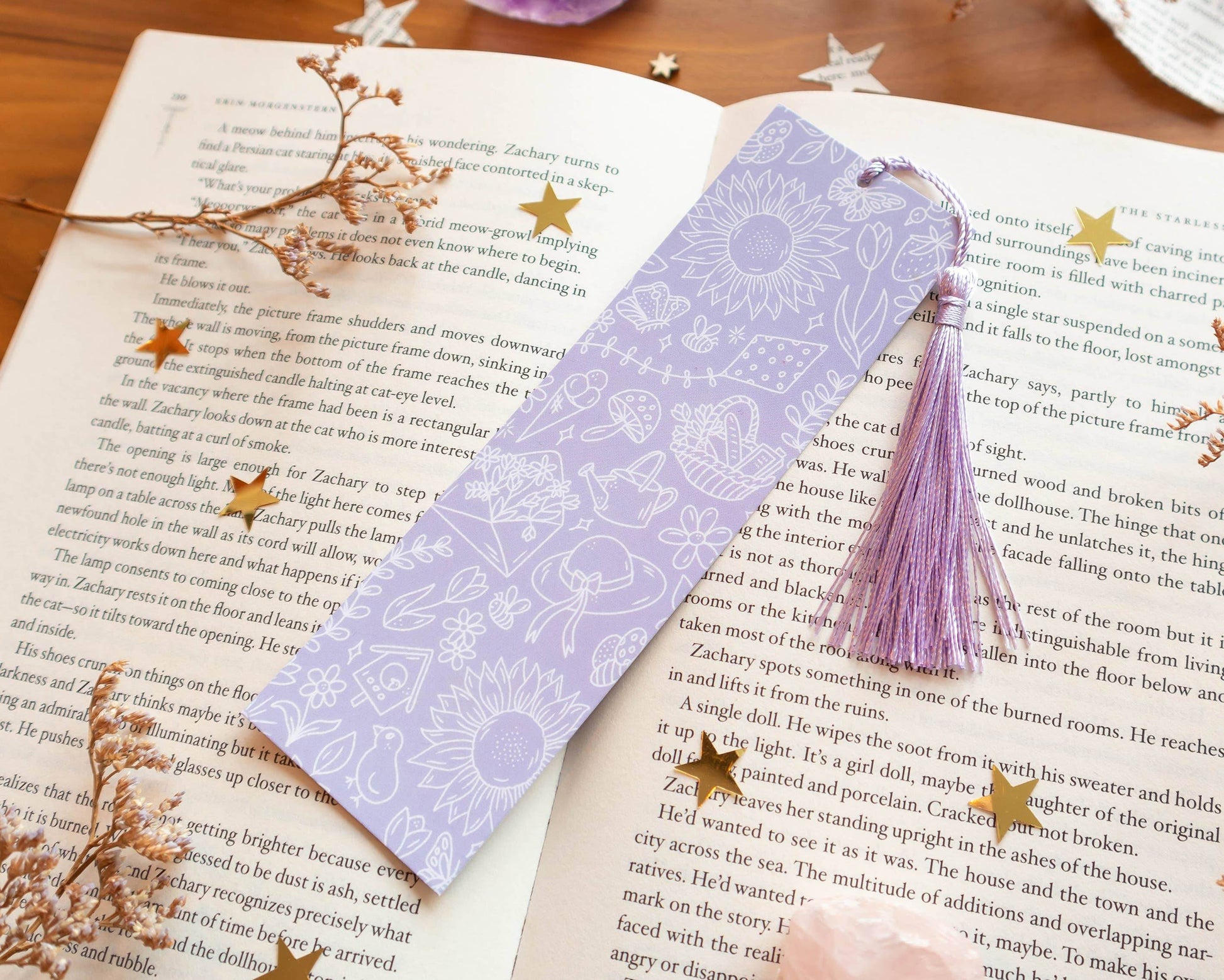 Basically Britt - Purple Spring Bookmark with Sunny Vibes - Lavender - The Dreamer's Bookshop.