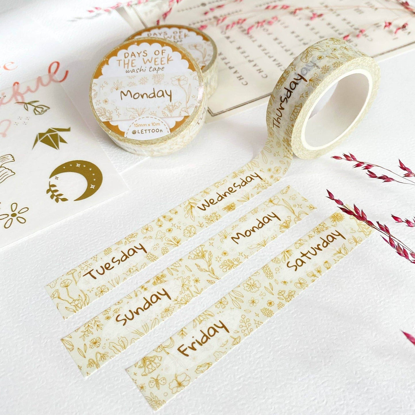 LETTOOn - Washi-tape - Dagen van de week - The Dreamer's Bookshop.
