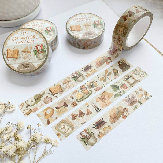 LETTOOn - Washi Tape - Cosy Cottagecore - The Dreamer's Bookshop.