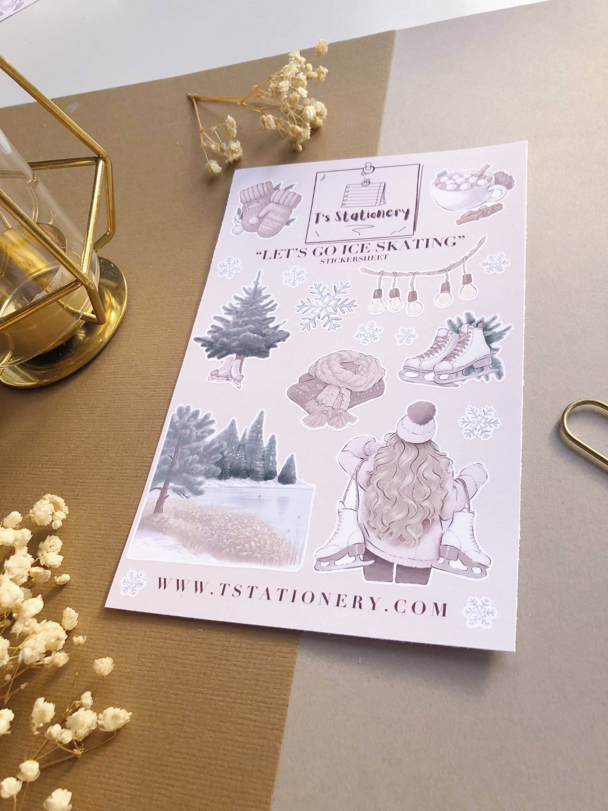 T's Stationery - „Laten we gaan schaatsen” - The Dreamer's Bookshop.