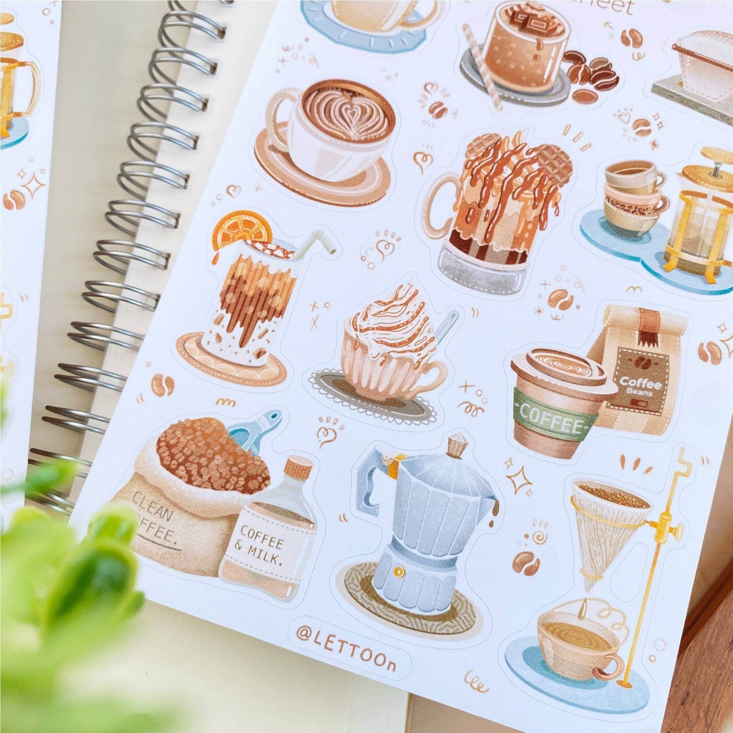 LETTOOn - Stickervel - Koffie - The Dreamer's Bookshop.