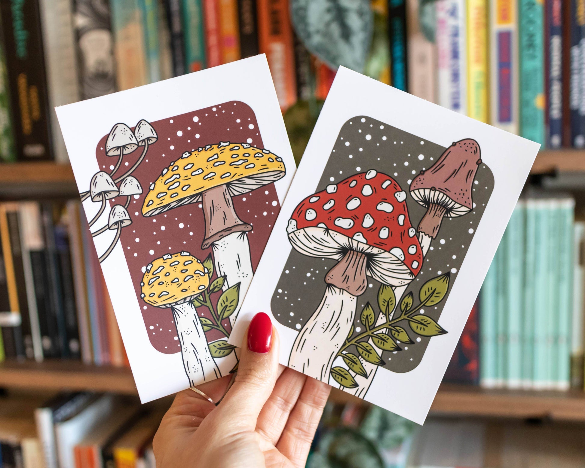 Basically Britt - Set of 2 postcards - Toadstools - The Dreamer's Bookshop.