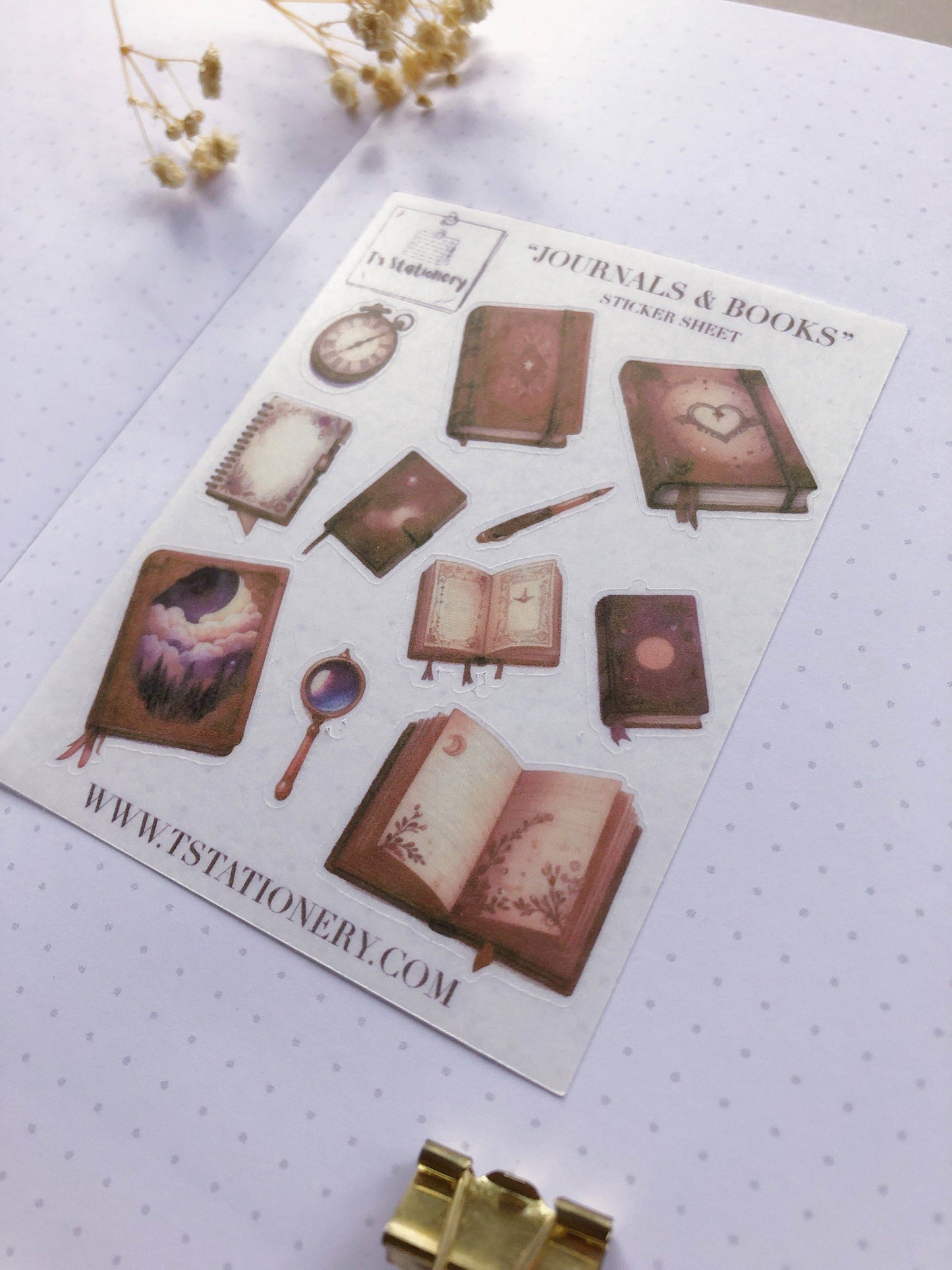 T's Stationery - Washi-stickervel „Books & Journals” - The Dreamer's Bookshop.