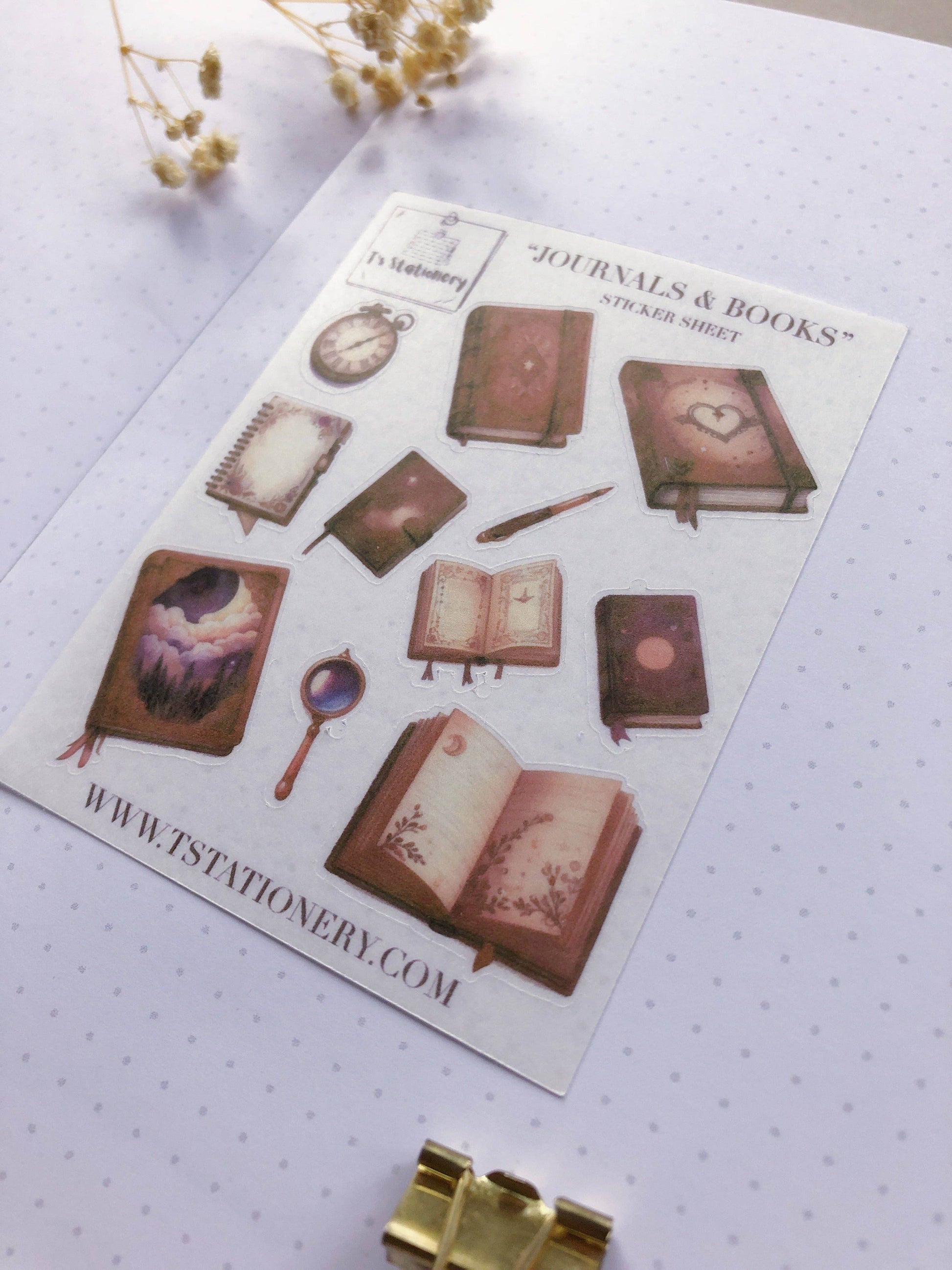 T's Stationery - Washi-stickervel „Books & Journals” - The Dreamer's Bookshop.