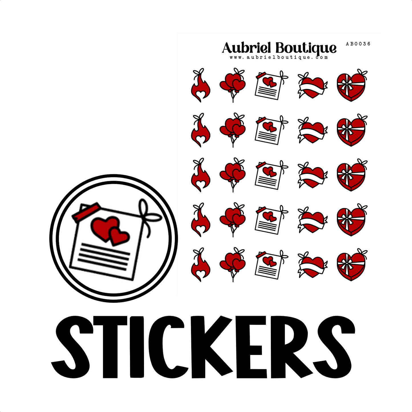 AubrielBoutique - LIEFDE, plannerstickers — AB0036 - The Dreamer's Bookshop.