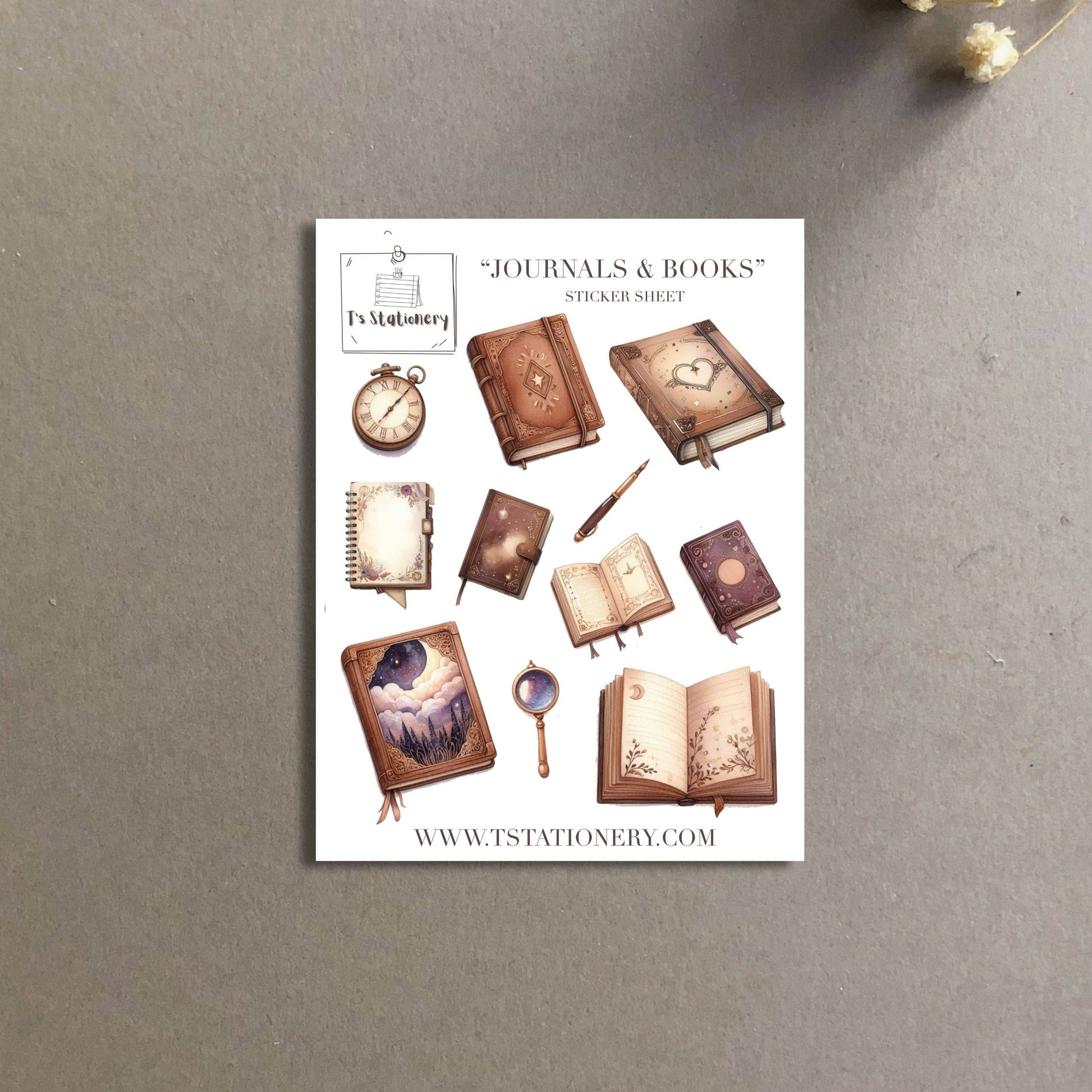 T's Stationery - Washi-stickervel „Books & Journals” - The Dreamer's Bookshop.