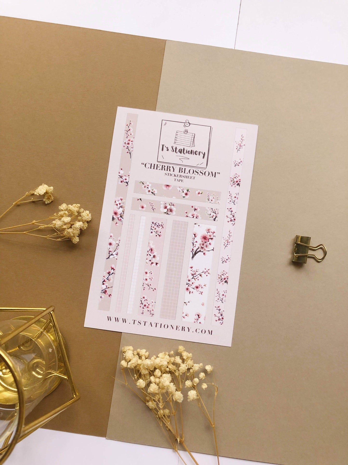 T's Stationery - Stickerveltape „Cherry Blossom” - The Dreamer's Bookshop.
