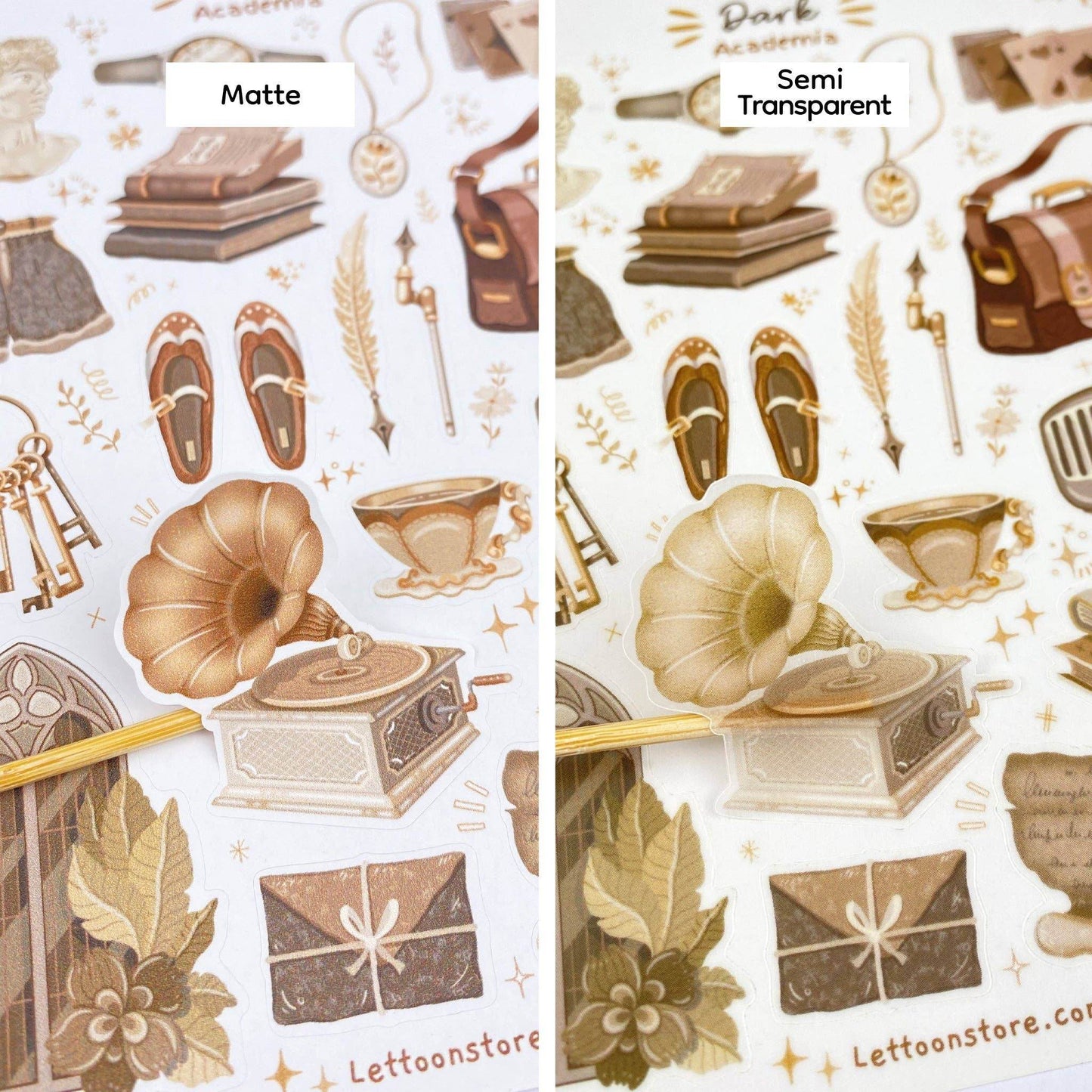 LETTOOn - Stickervel - Dark & Light Academia - The Dreamer's Bookshop.